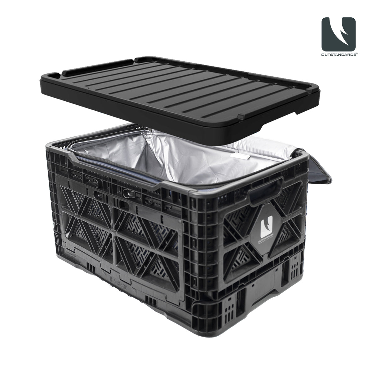 T-48 insulated cooler bag installed in a crate with black plastic lid